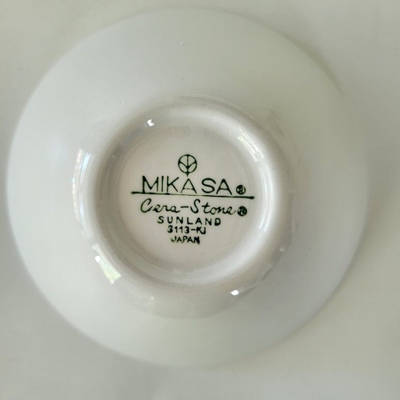 Vintage Mikasa Sunland Cera-Stone Floral Fruit Dessert  Bowl 3113-KJ Japan 1970s - Picture 4 of 5